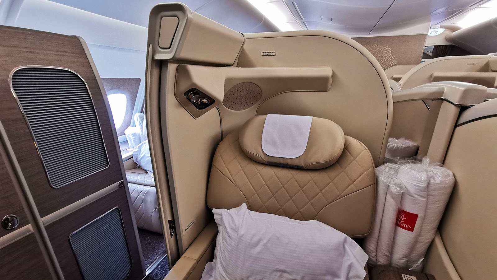 First Class seat on Emirates' Airbus A380 from Melbourne