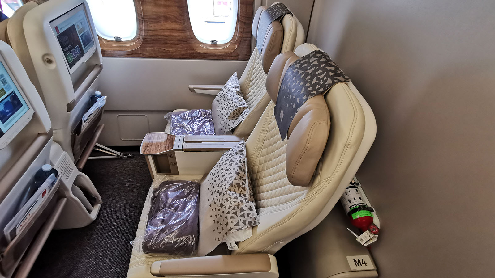Two Premium Economy seats on Emirates' Airbus A380 from Melbourne