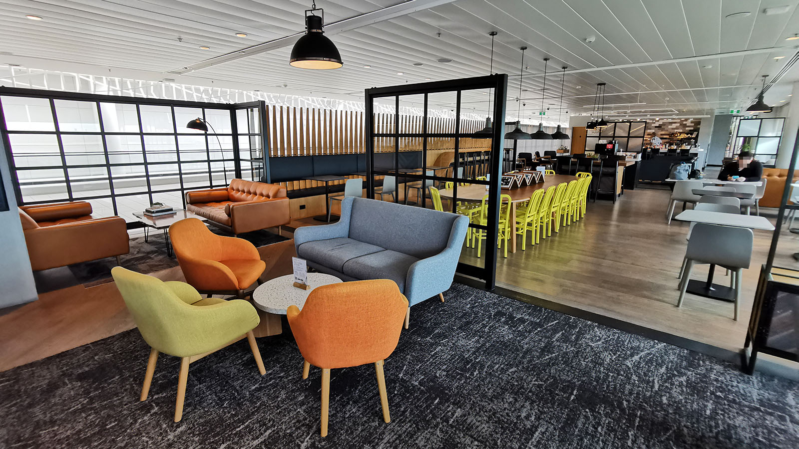 Chairs and tables at Brisbane's Aspire Lounge