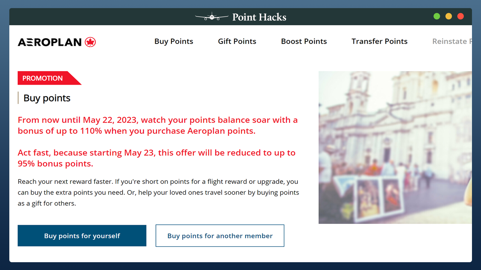 Aeroplan Buy Points offer