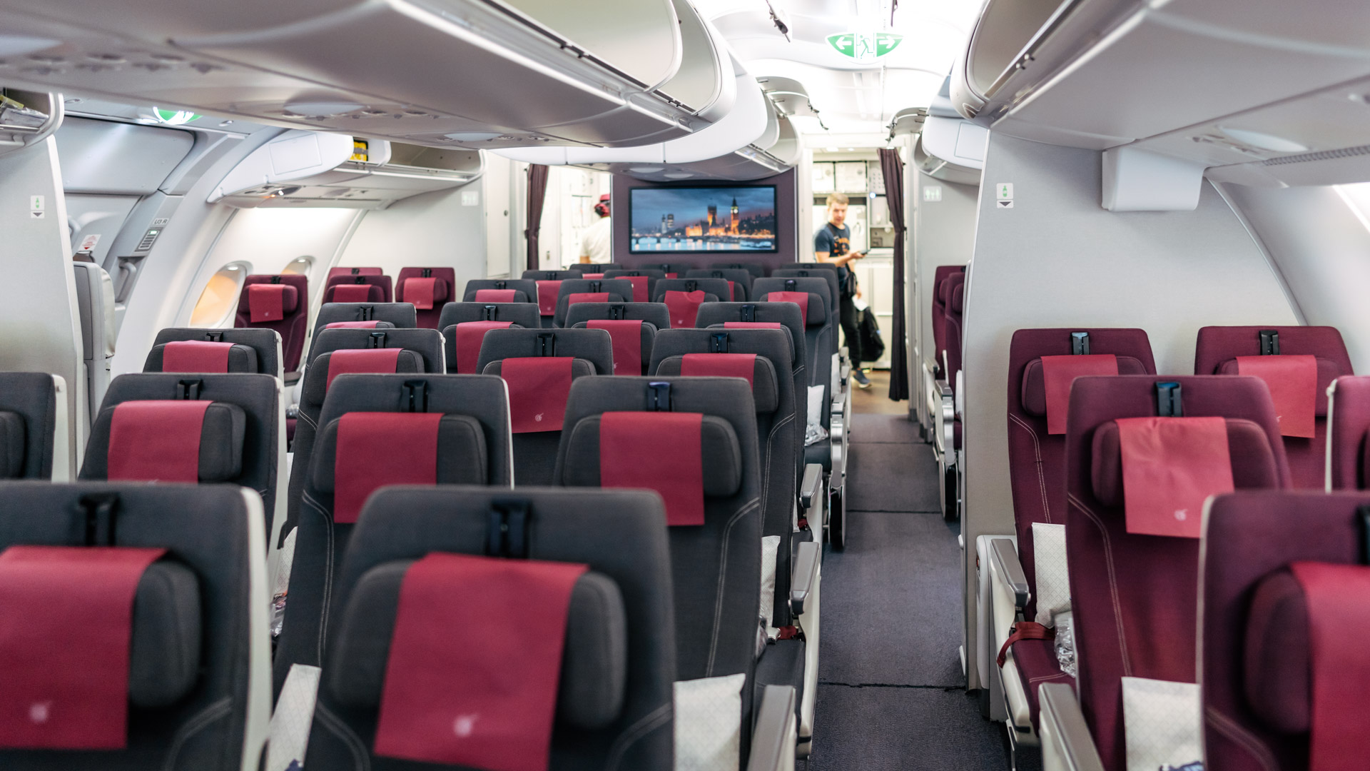 Qatar Airways Airbus A380 Economy upper deck