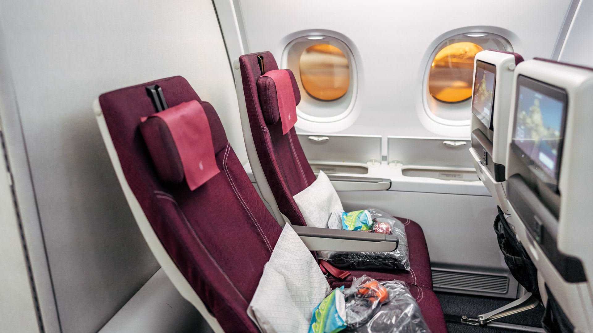 Qatar Airways Airbus A380 Economy recline