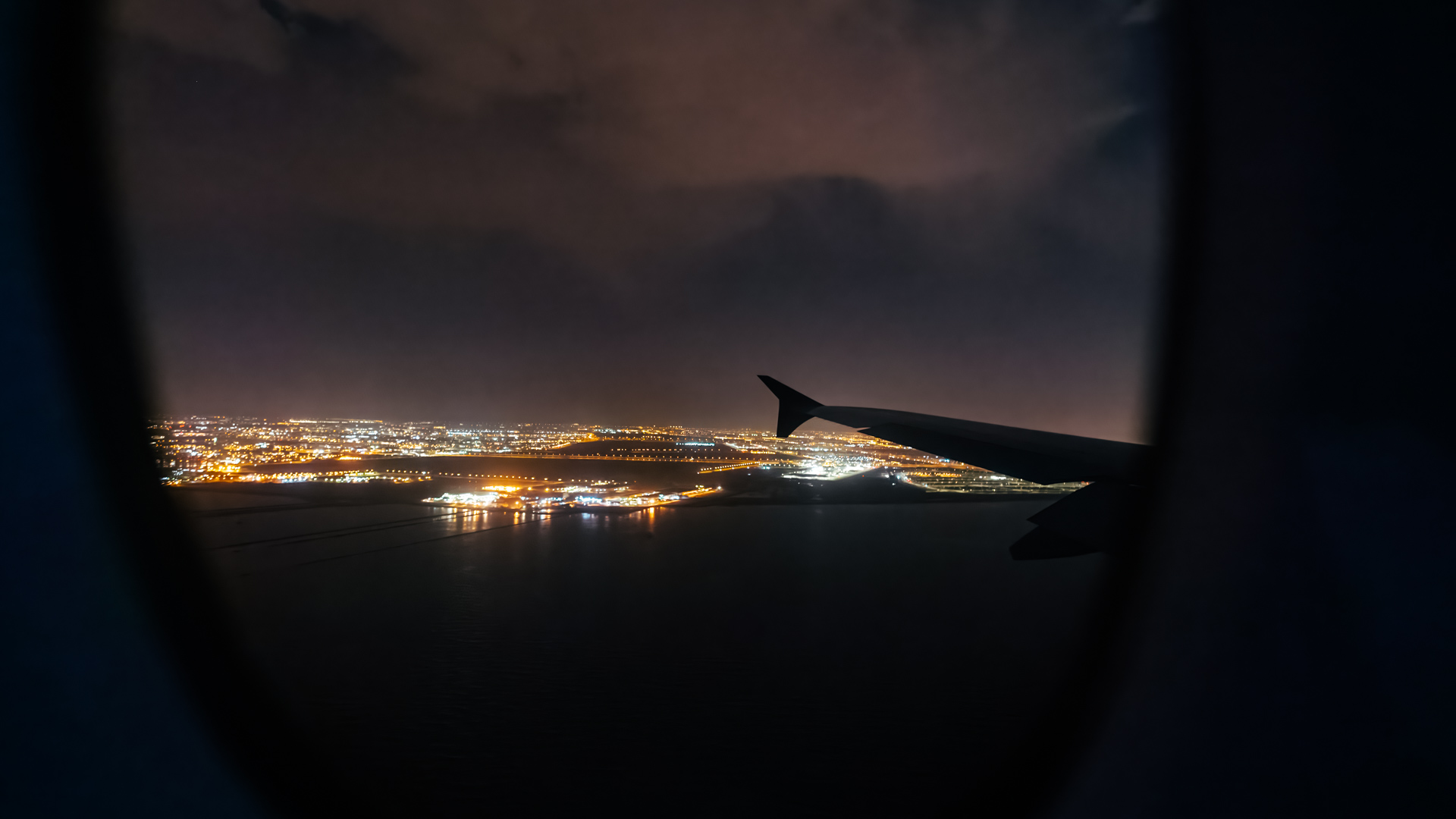 Qatar Airways Airbus A380 Economy view of Doha
