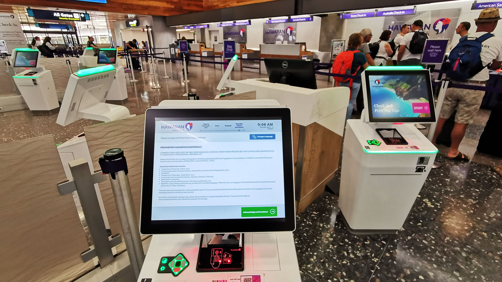 Automated check-in for Hawaiian Airlines