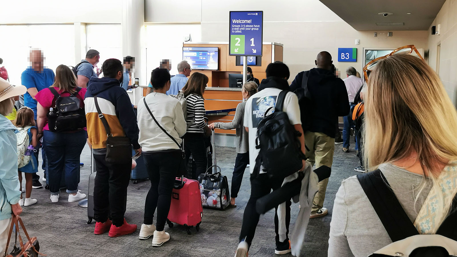 Line to board for United in San Antonio