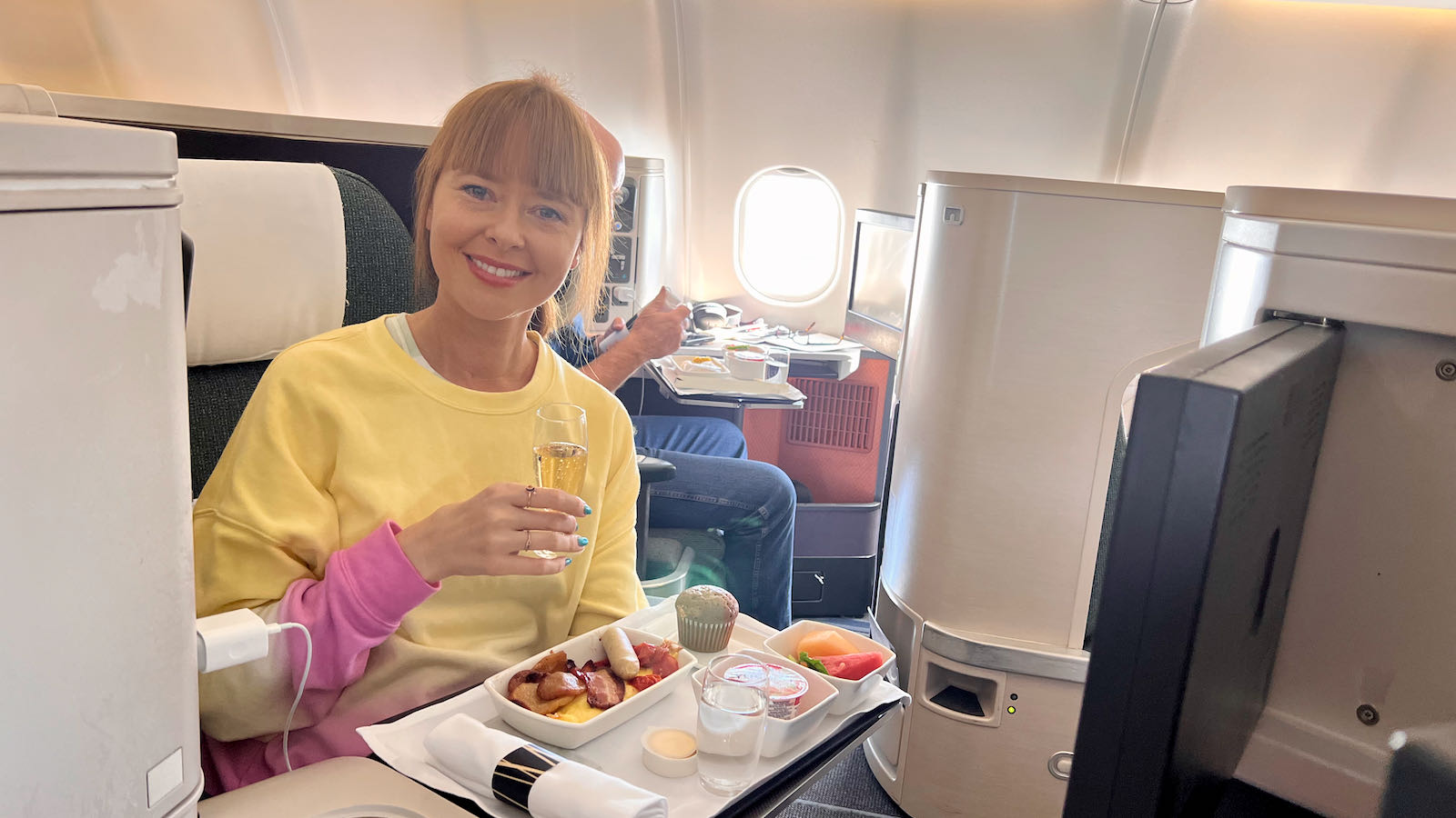 Cathay Business Class breakfast