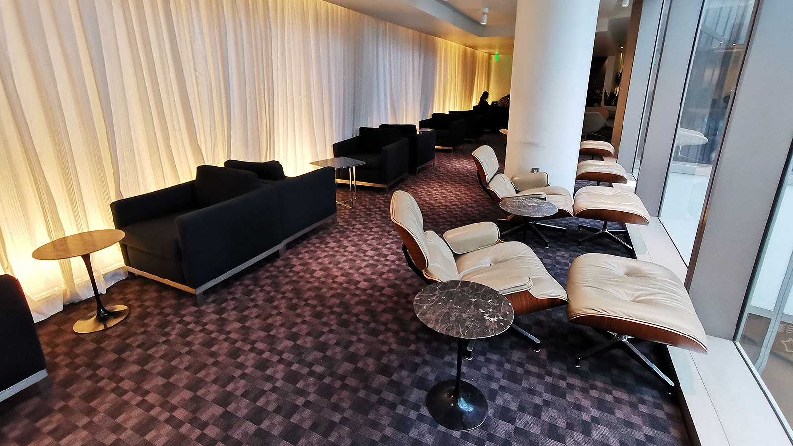 Seating in the Qantas International Business Lounge in Los Angeles