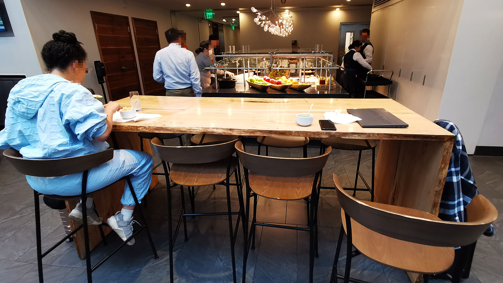 High-top table at the Amex Centurion Lounge in Los Angeles