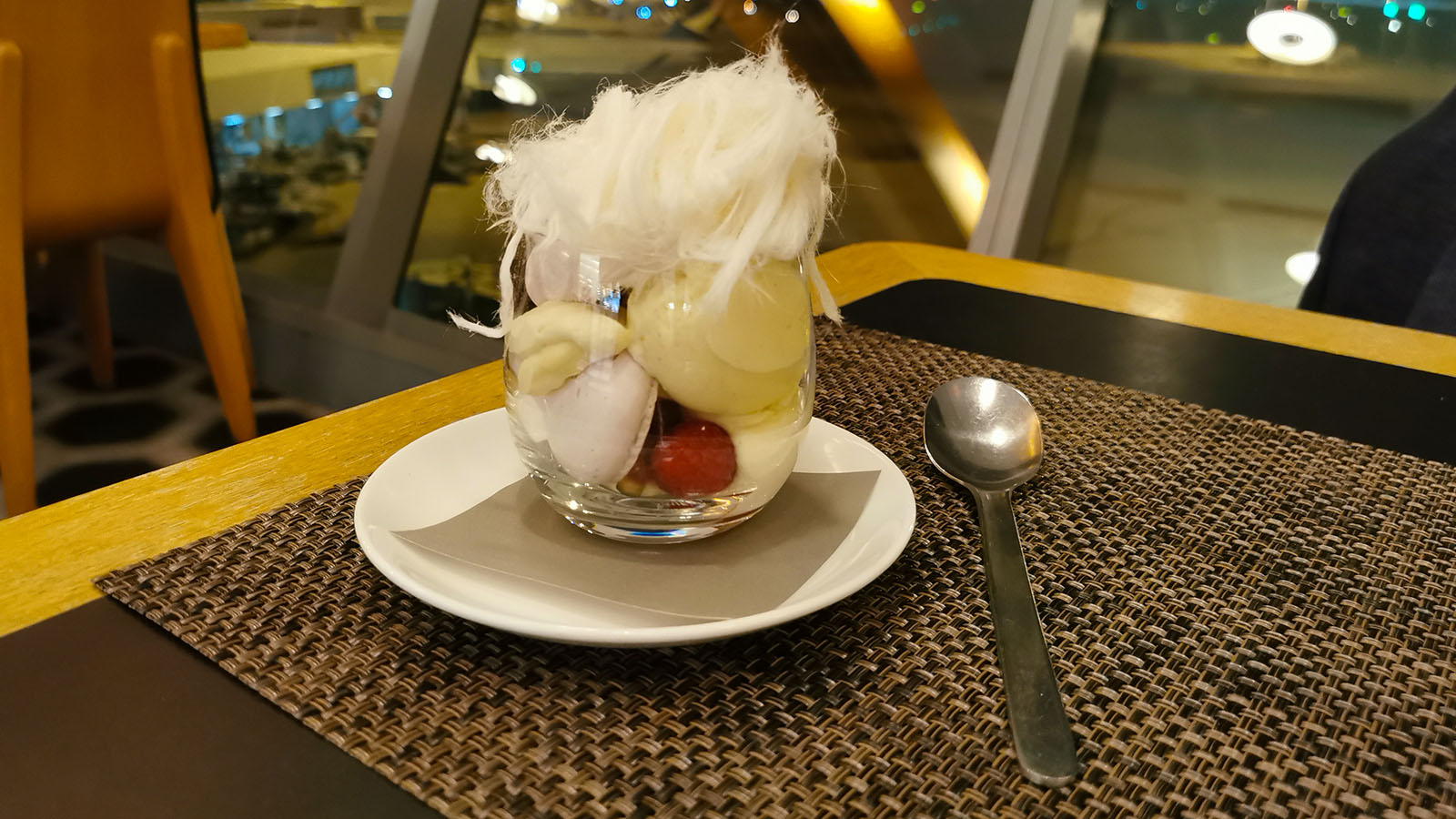 Dessert in the Qantas First Lounge