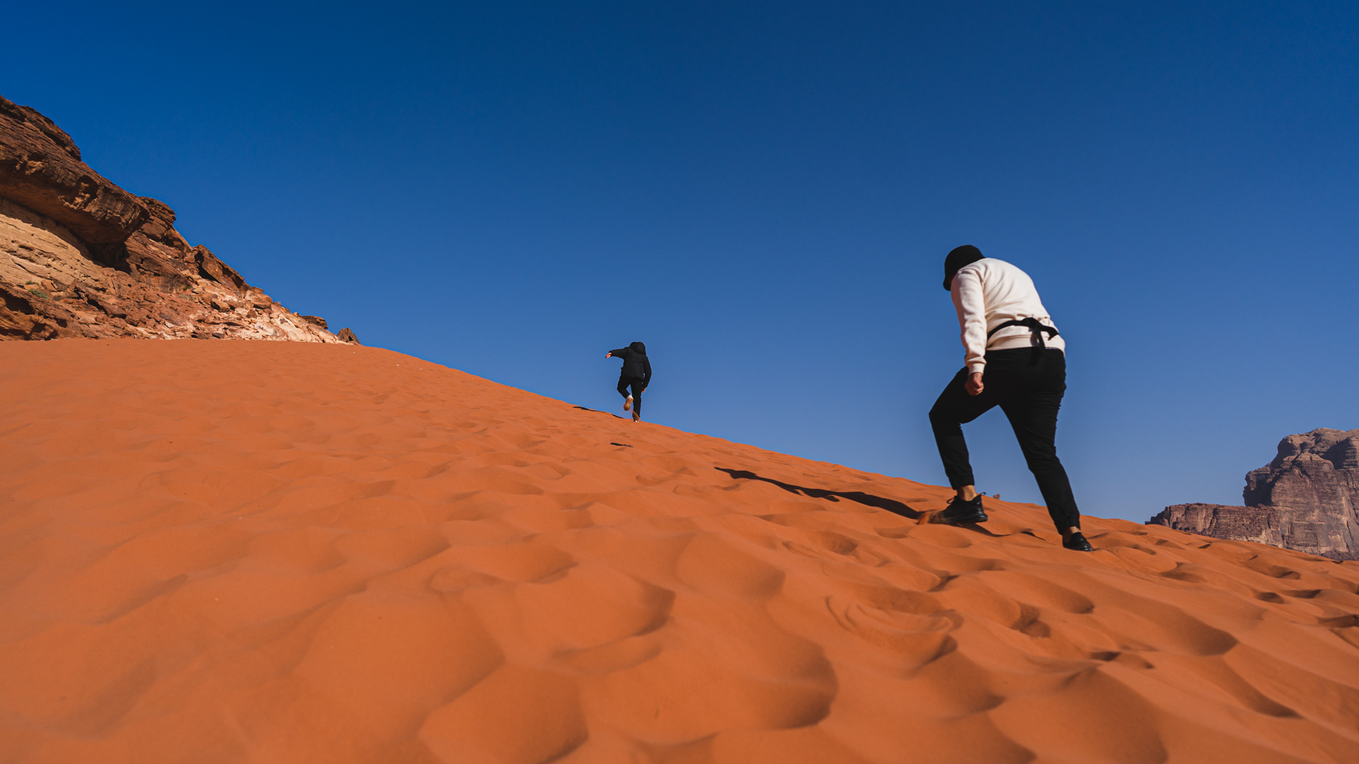 Wadi Rum sand bank climb