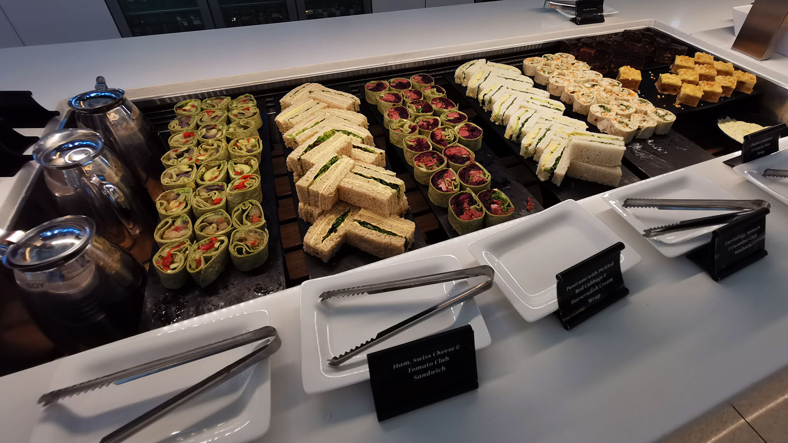 Sandwiches at the Air New Zealand Business Premier lounge in Brisbane