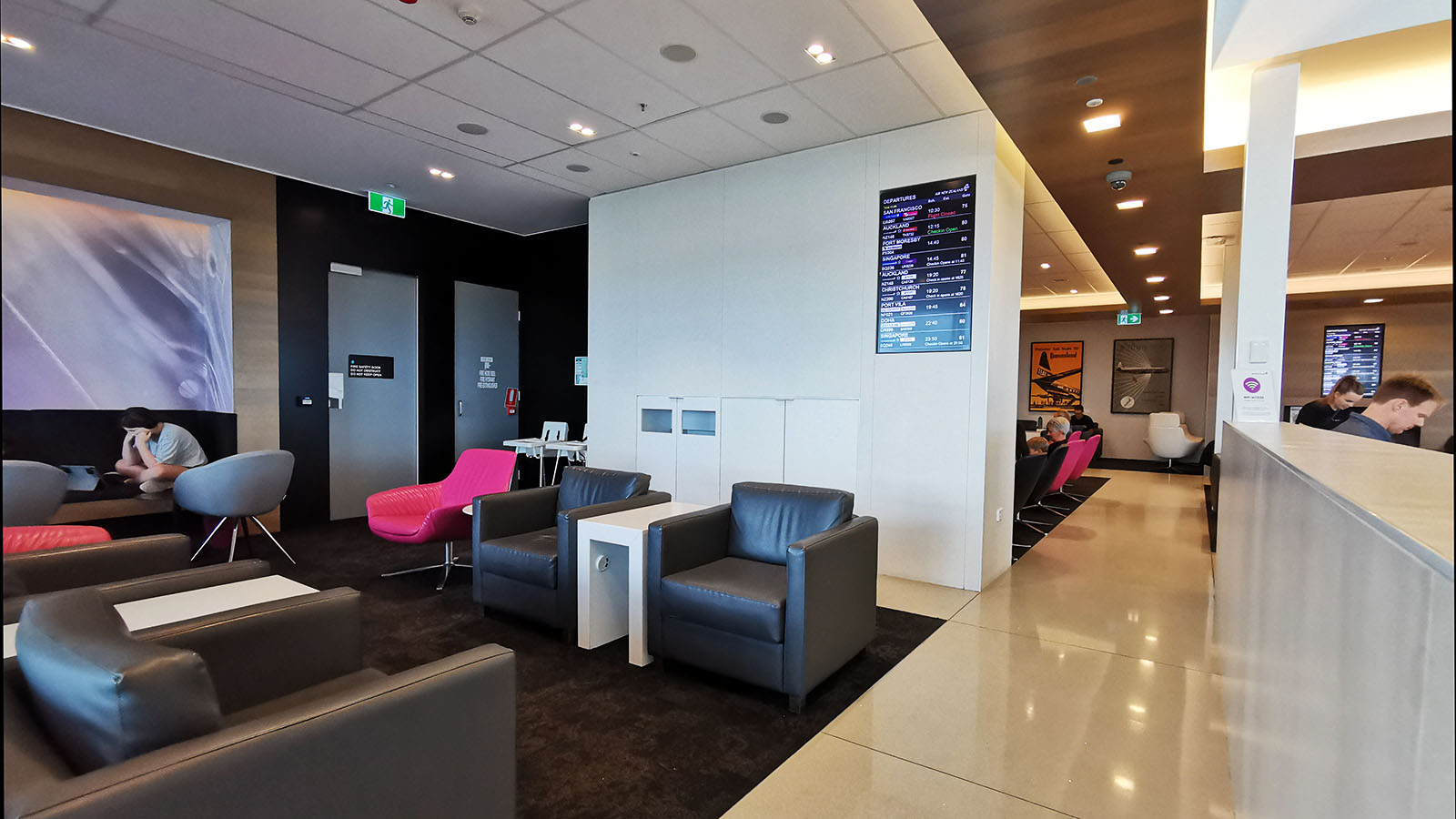 Walkway in the Air New Zealand Business Premier lounge in Brisbane