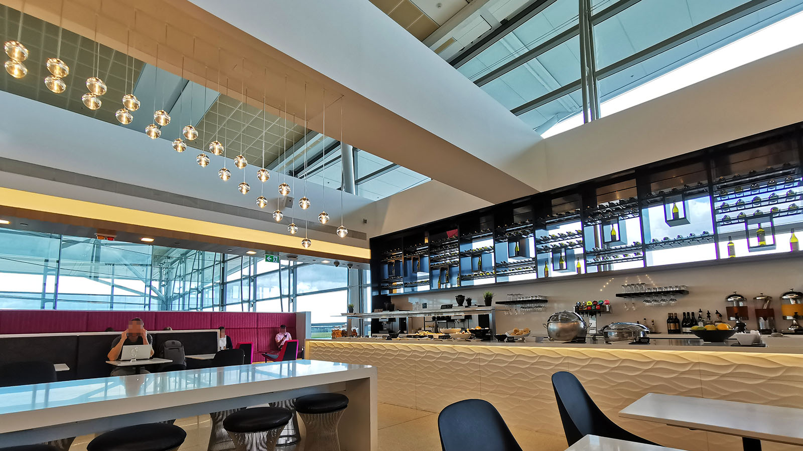 High ceilings at the Air New Zealand Business Premier lounge in Brisbane