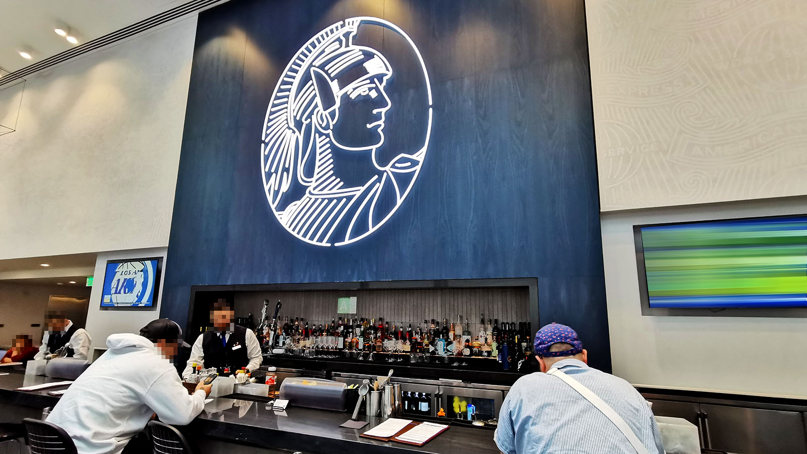 Bartender service in The Centurion Lounge, Los Angeles