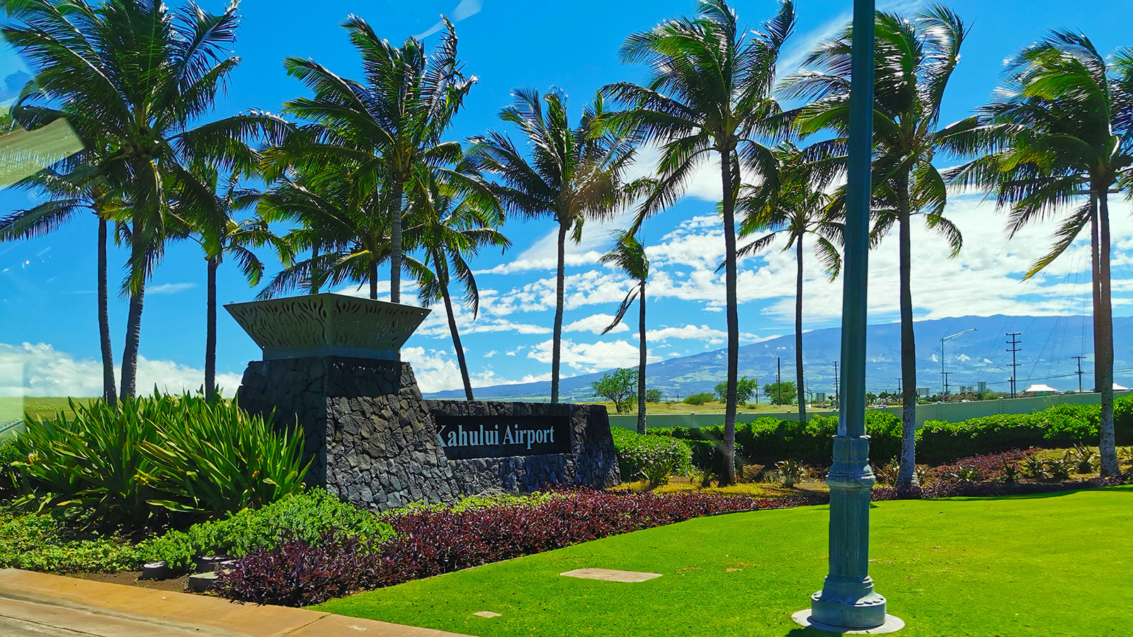 Outside the airport in Maui