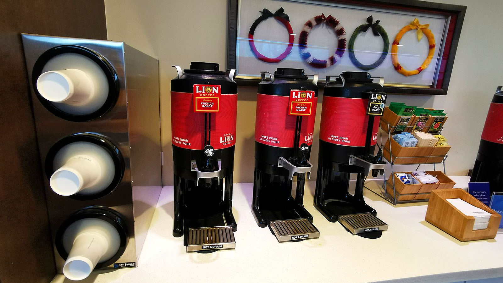 Filtered brews in the Hawaiian Airlines Premier Club in Maui