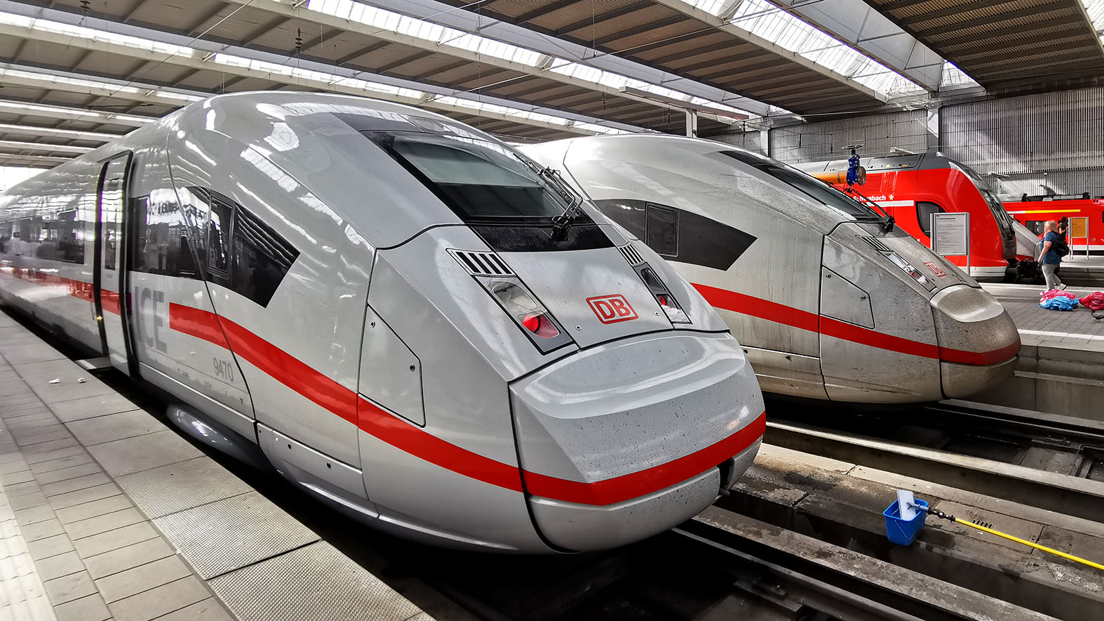 Parked Deutsche Bahn ICE stock in Germany