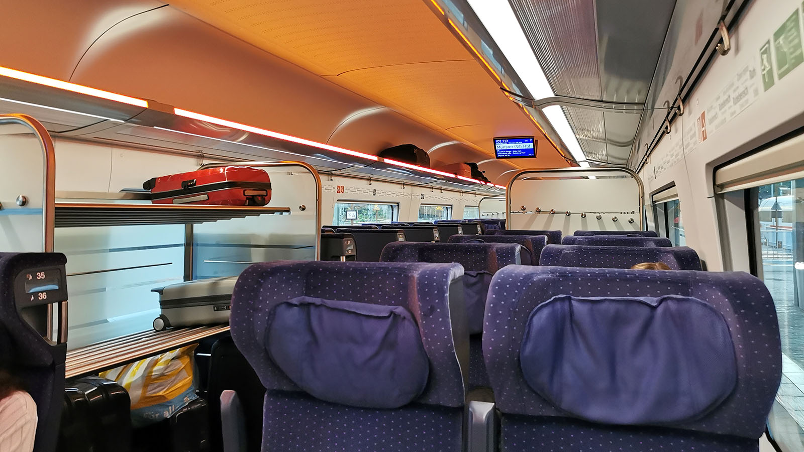 Onboard ICE train with Deutsche Bahn