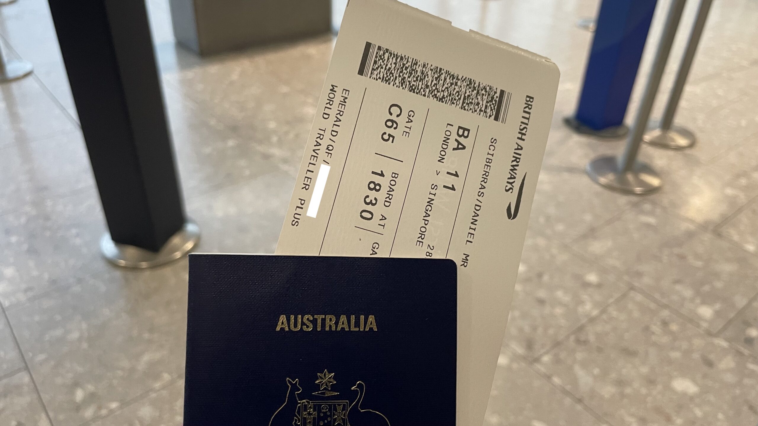 British Airways Boarding Pass in Passport