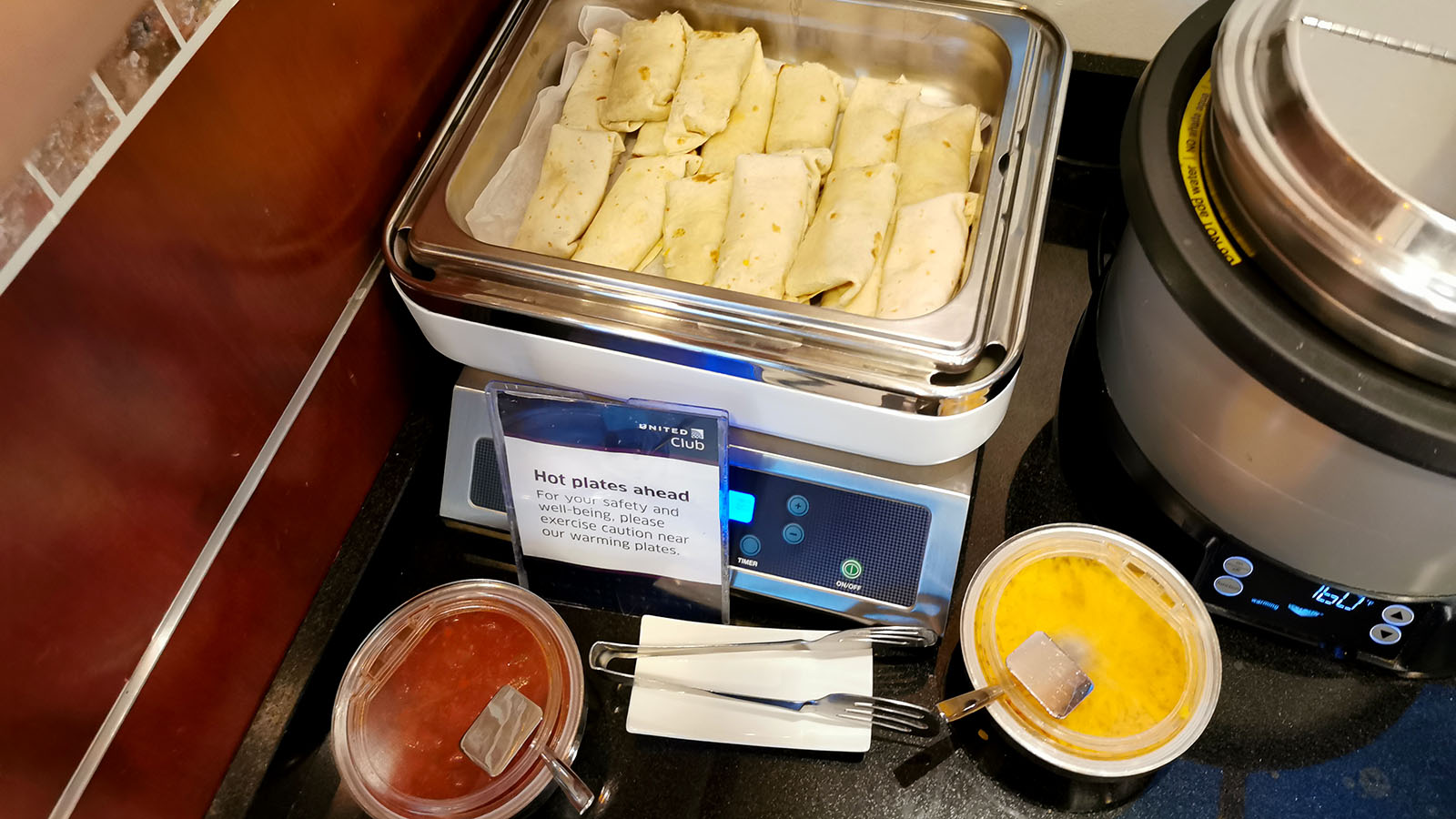 Hot food in the San Antonio United Club