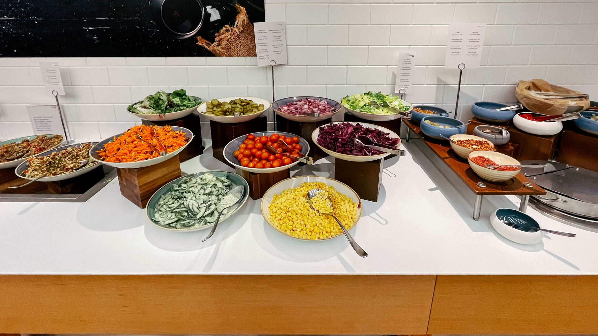 British Airways Galleries First Lounge salad