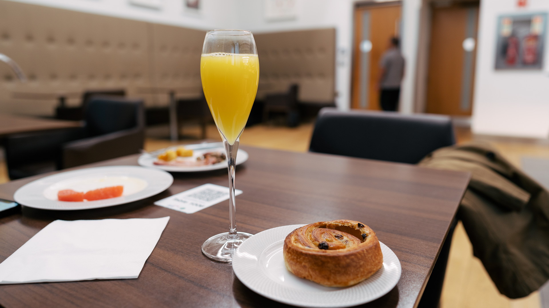 British Airways Galleries First Lounge breakfast