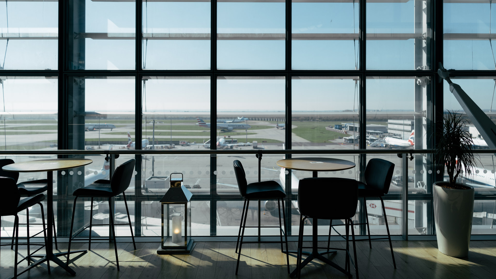 British Airways Galleries First Lounge terrace bar stool