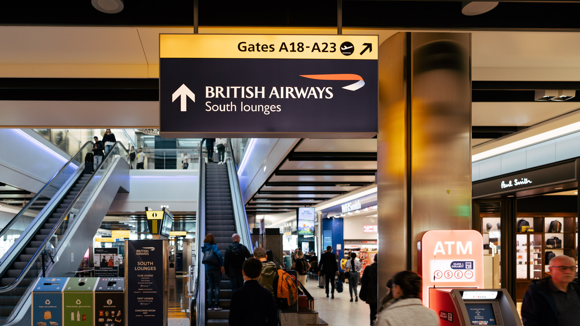 British Airways Galleries First Lounge escalator
