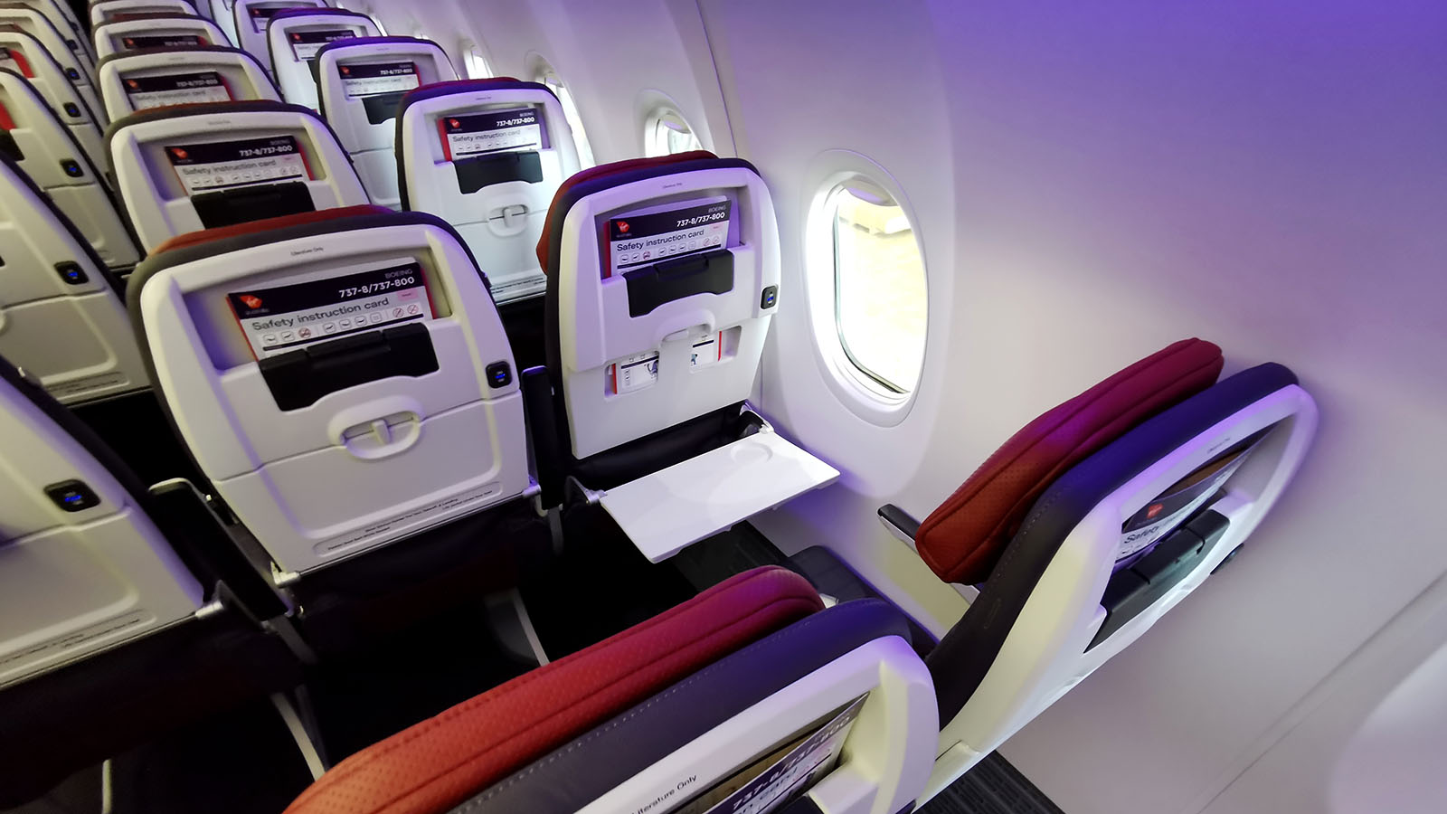 Virgin Australia Boeing 737 MAX 8 Economy Class seatbacks