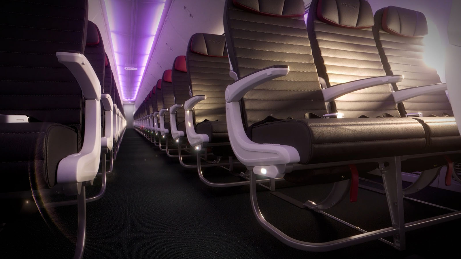 Cabin lighting on Virgin Australia's Boeing 737