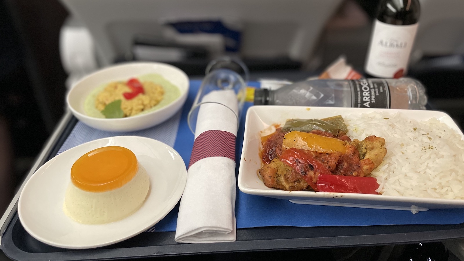 British Airways Premium Economy Dinner Chilli Chicken