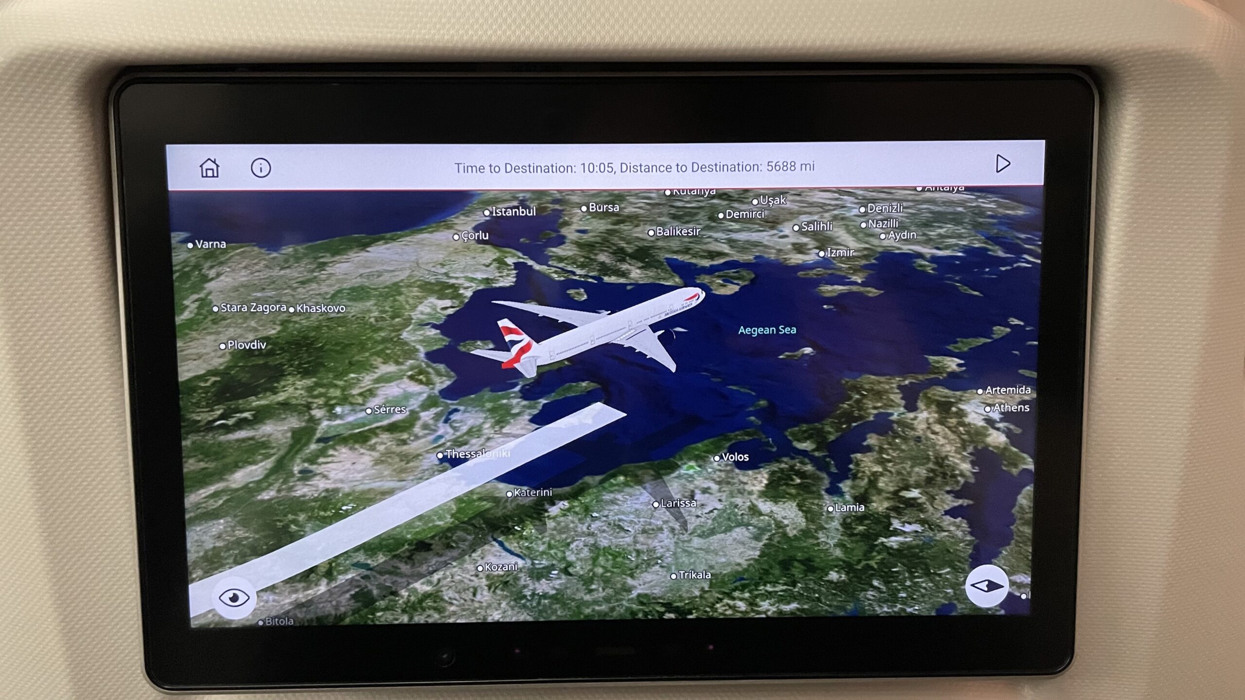 British Airways Premium Economy Flight Map