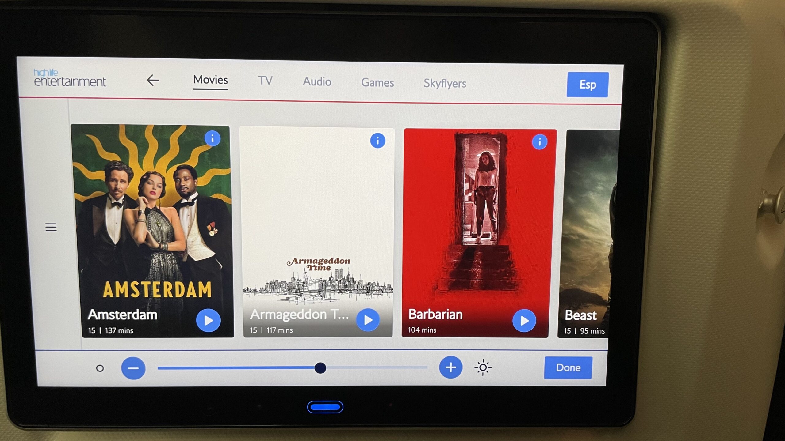 British Airways Premium Economy Entertainment Movies