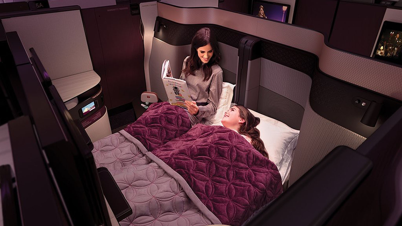 Sharing a bed in Qatar Airways Qsuite Business Class