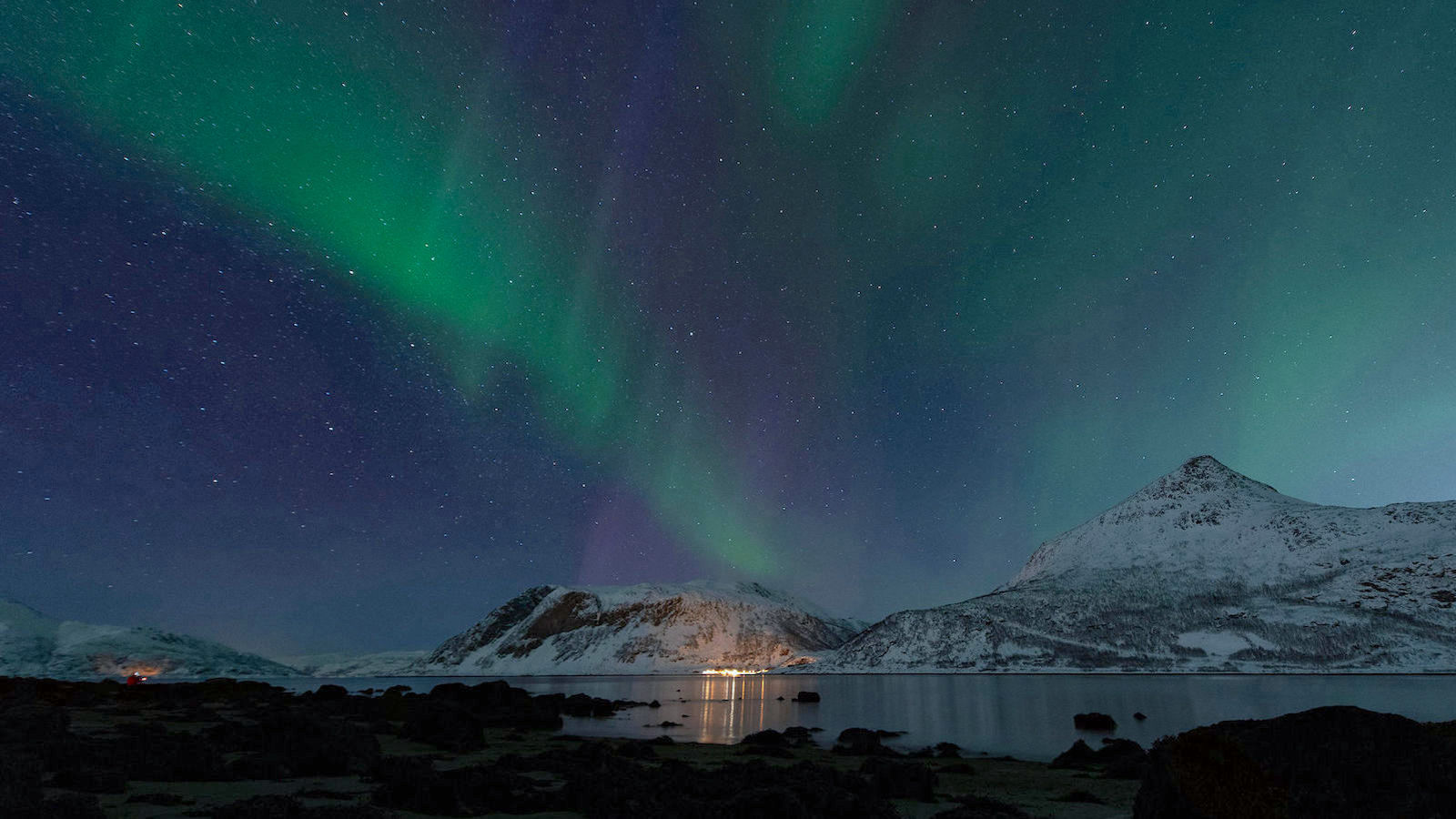 Northern Lights emerge Tromso Norway