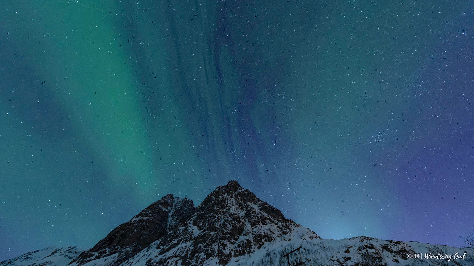 Tromso Norway Northern Lights Mountain Peak