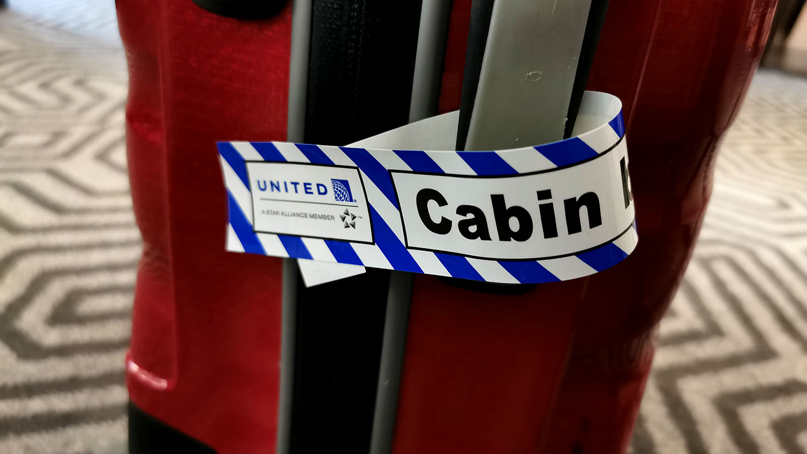 United cabin bag sticker