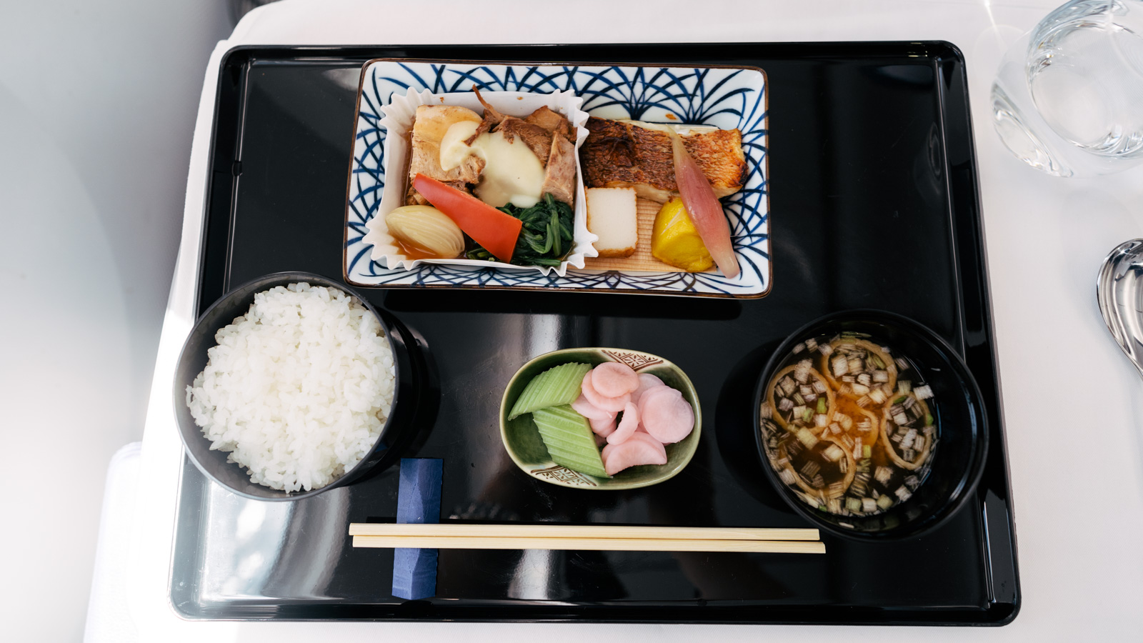ANA Boeing 787-9 Business Class rice miso soup