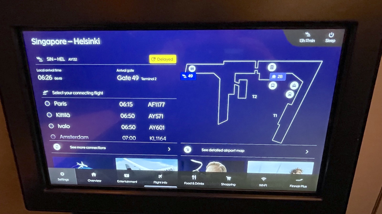 Finnair A350 Business Class Connecting Flights Map