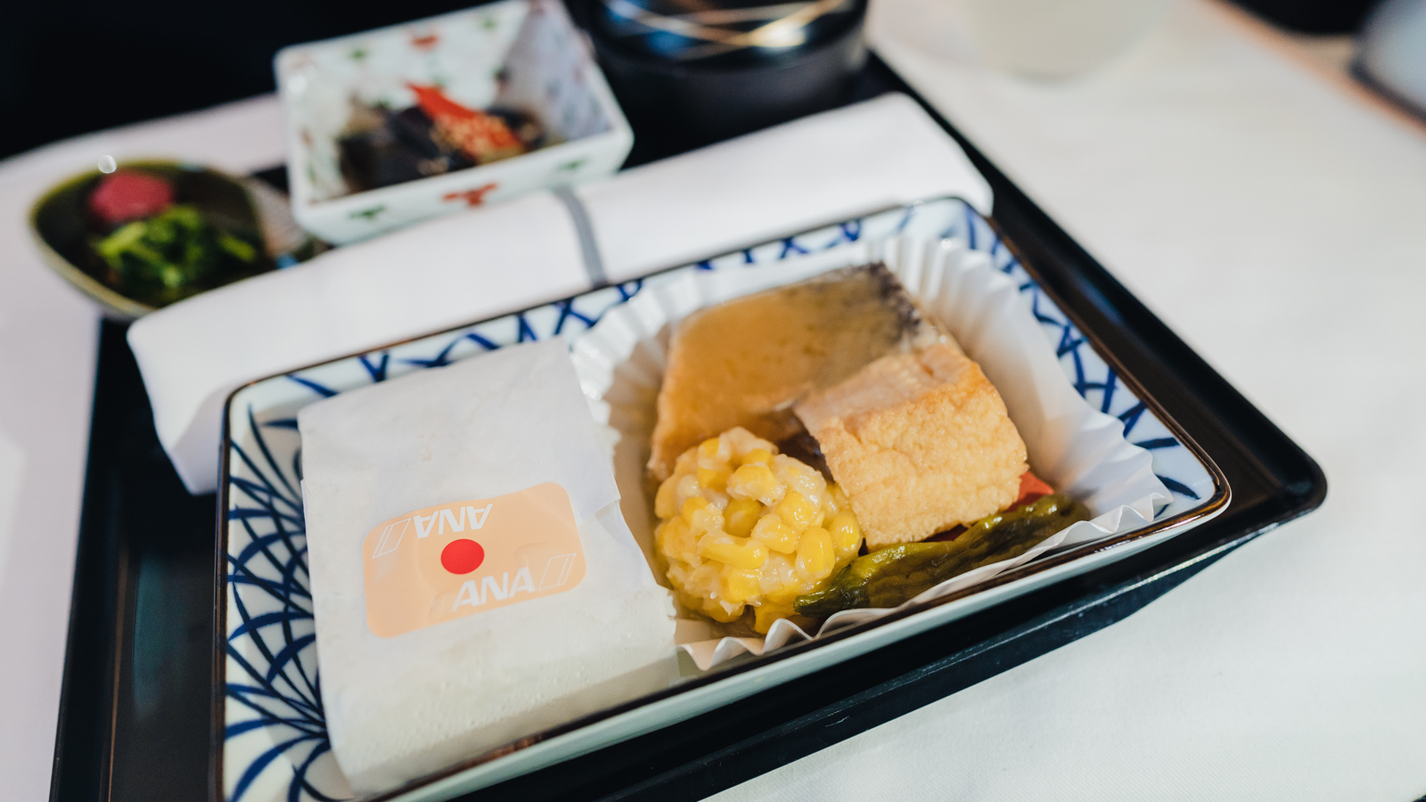 ANA Boeing 787-9 Business Class pre-landing meal