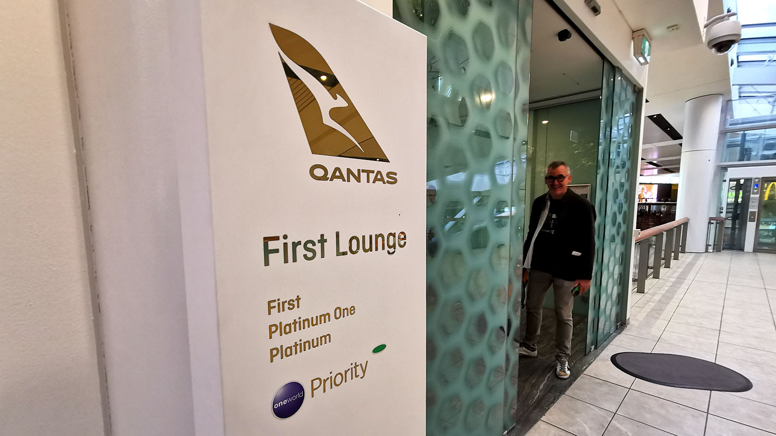 Outside Sydney's Qantas First Lounge