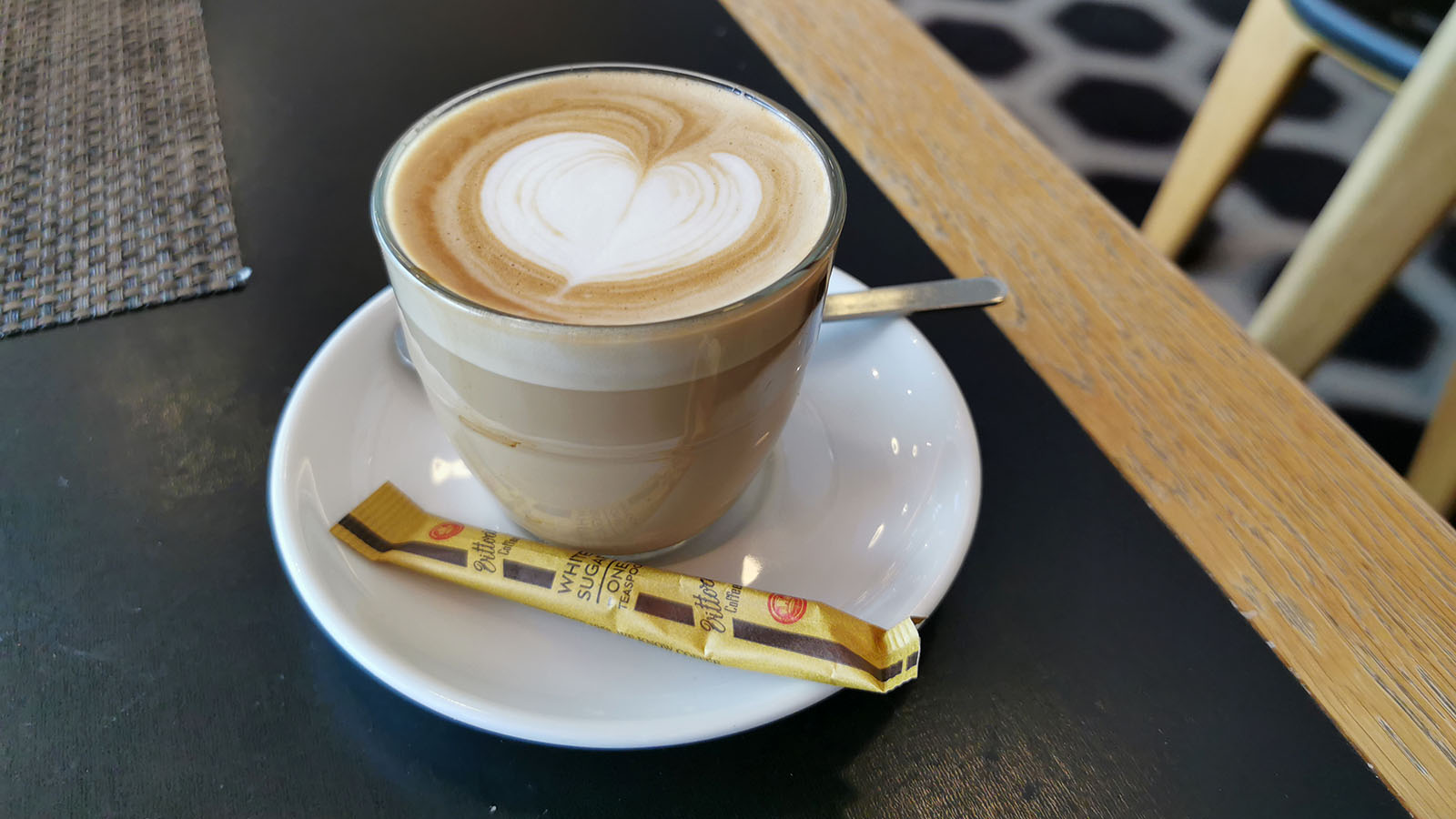 Latte in Sydney's Qantas First Lounge