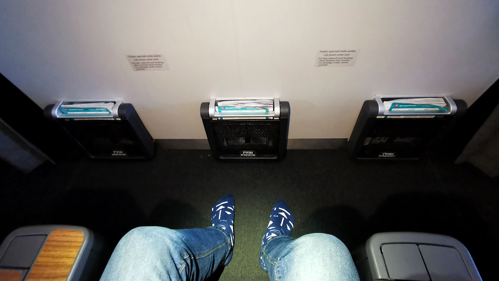 Space at the front of Qantas A380 Premium Economy