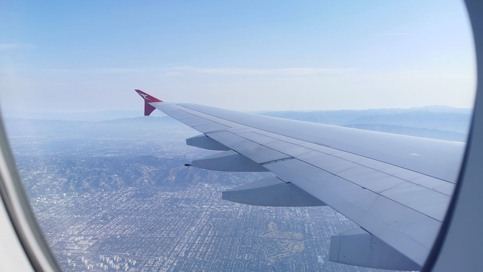 Los Angeles as seen from Qantas A380 Premium Economy