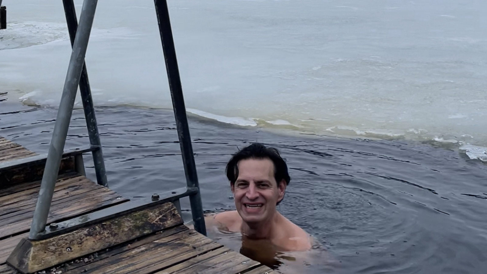 Heklsinki Sipoonkorpi National Park Hot Sauna Frozen Lake Dip