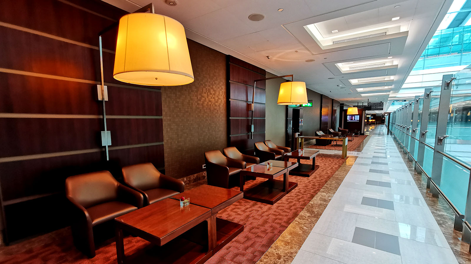 Corridor in the Emirates First Class Lounge in Dubai Concourse A