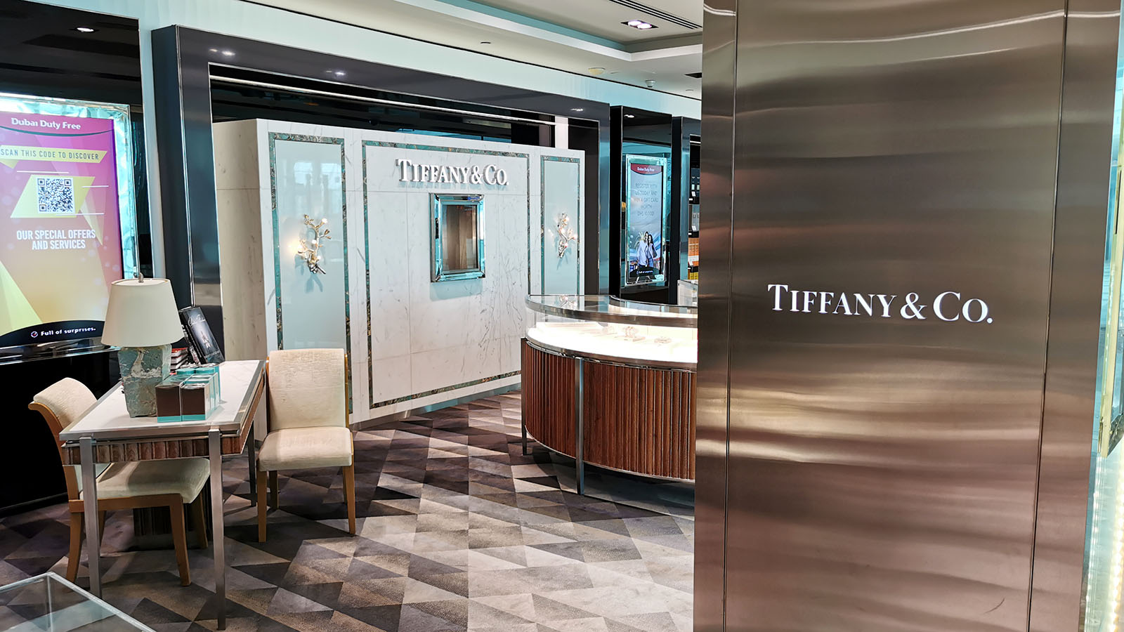 Luxury retailer in the Emirates First Class Lounge in Dubai Concourse A