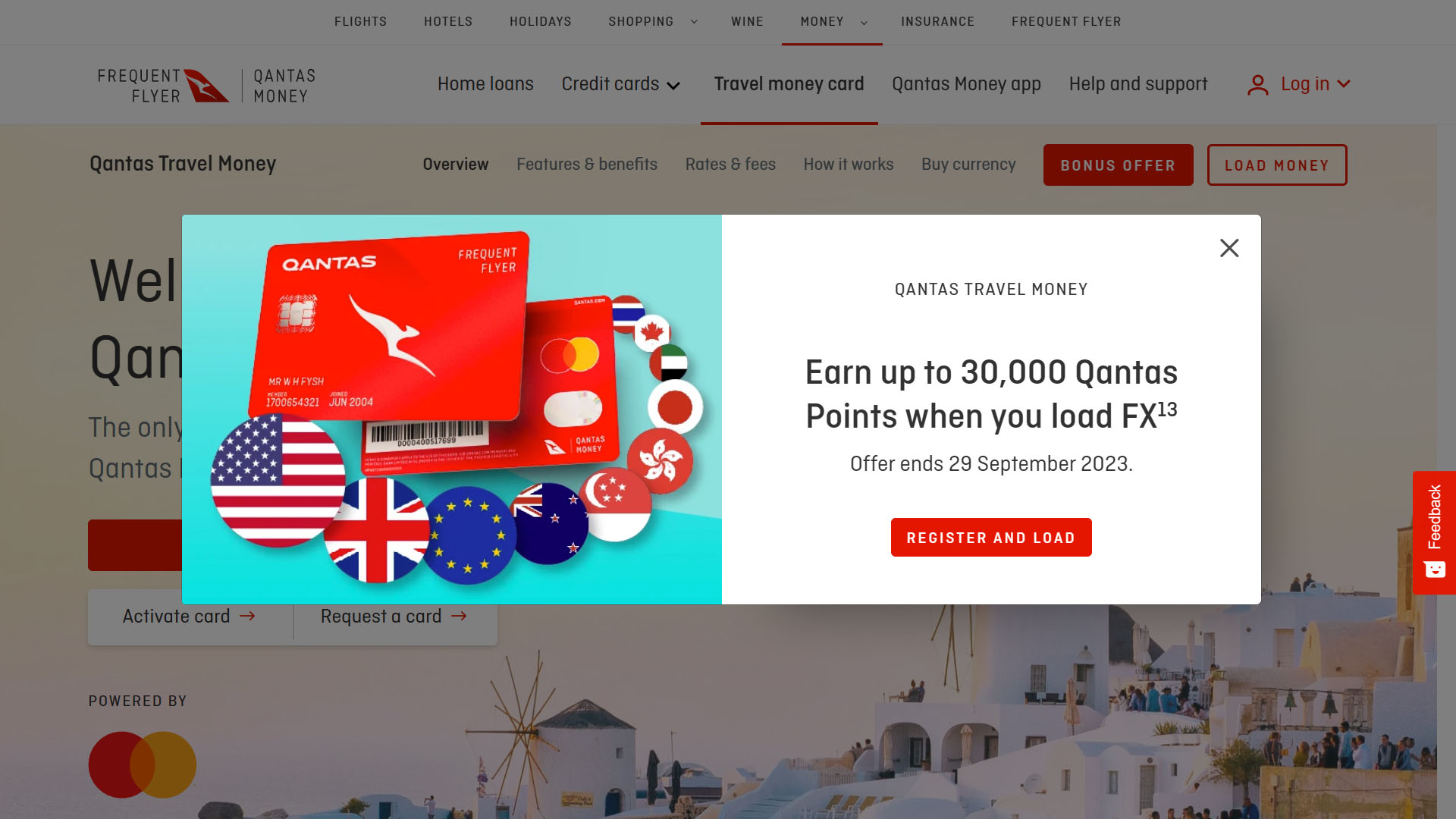 Qantas Travel Money card promotion, earn up to 30,000 bonus Qantas Points