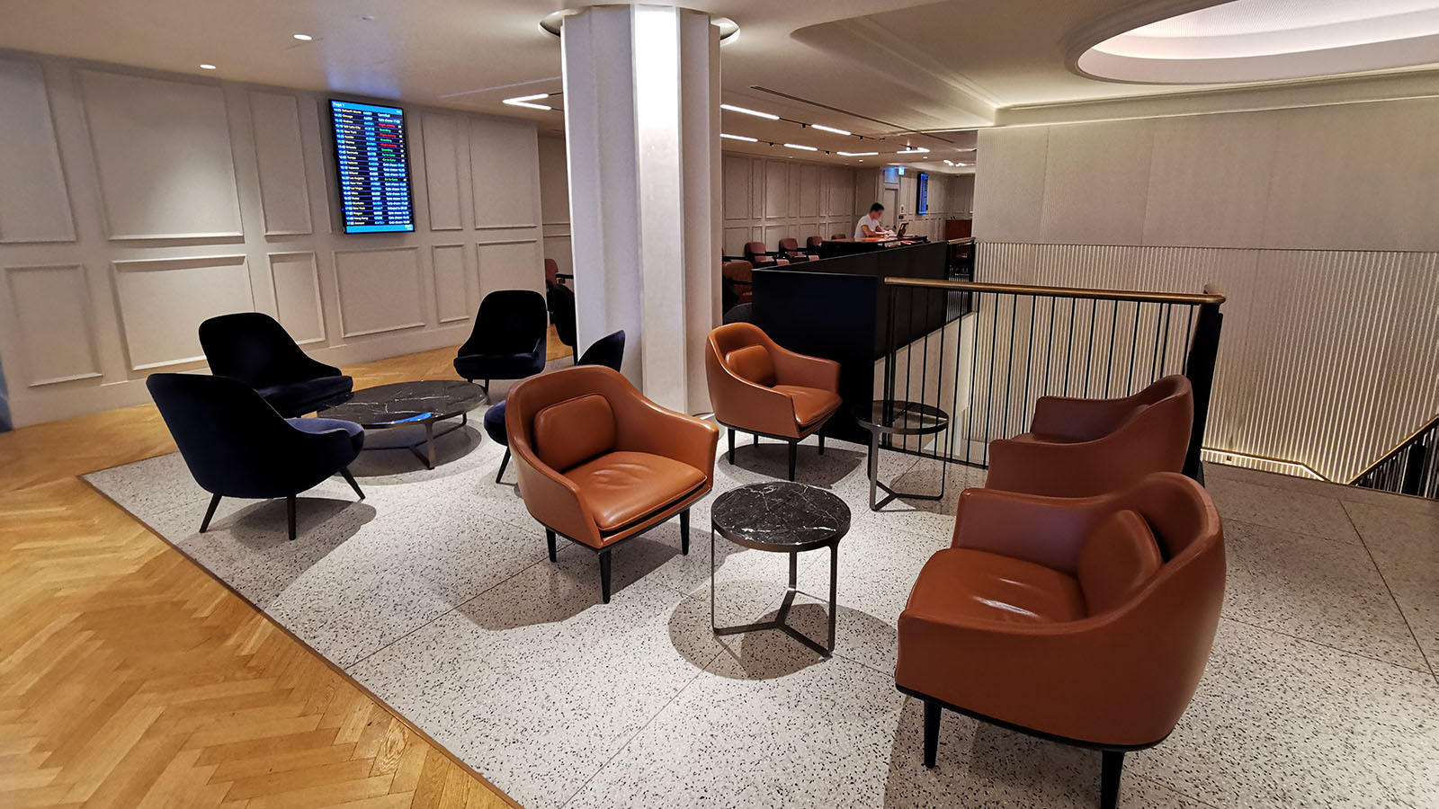 Chairs in The Qantas International London Lounge