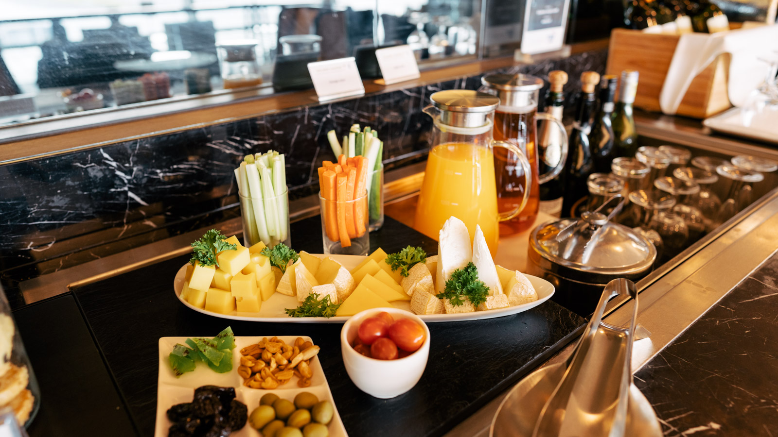 Malaysia Airlines Platinum Lounge cheese plate